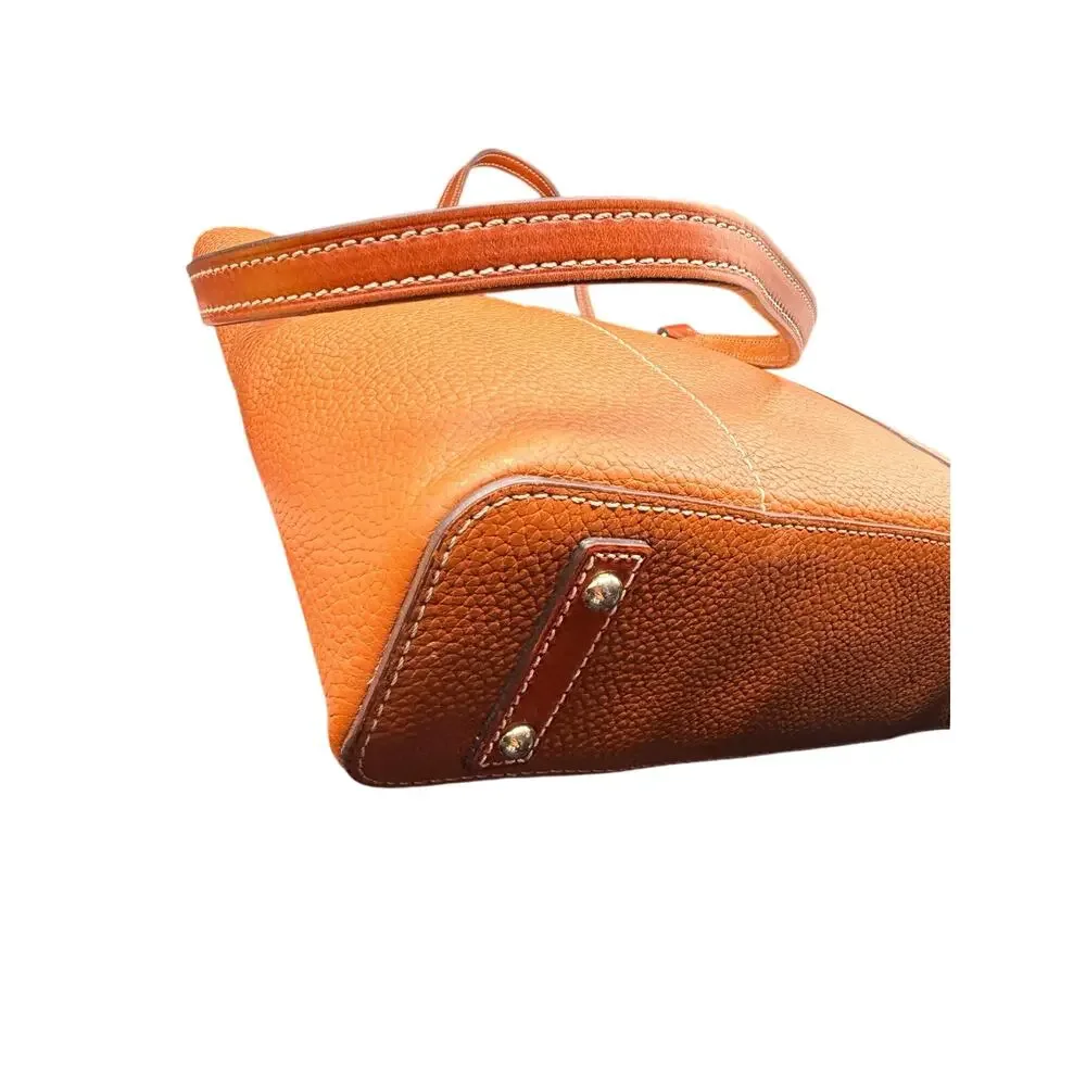 Dooney & Bourke Pebble Grain Leather Tote Bag Cognac Brown